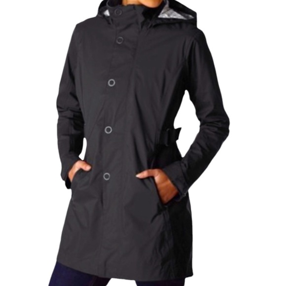 REI Jackets & Coats Rei Kyoto Black Nylon Hooded Raincoat Jacket